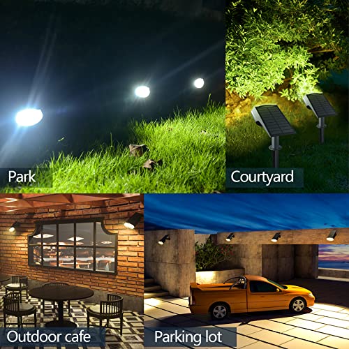 Solar Spot Lights Outdoor Waterproof IP68, Anxbbo 16 LED Solar Landscape Spotlights with 3 Light Modes, Dusk-to-Dawn Solar Powered Lights for Yard, Garden, Fence, Pathway - 2 Pack(Cool White)