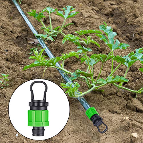 Hotop 12 Pieces Drip Irrigation Tubing End Cap Plug 1/2 Inch Universal End Cap Fitting, Compatible with 16-17mm Drip Tape Tubing Sprinkler System (Green)