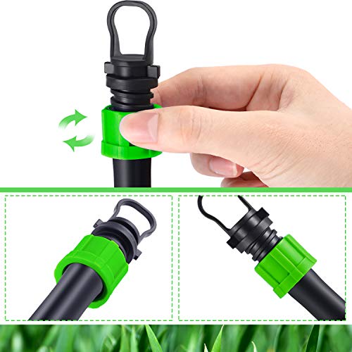 Hotop 12 Pieces Drip Irrigation Tubing End Cap Plug 1/2 Inch Universal End Cap Fitting, Compatible with 16-17mm Drip Tape Tubing Sprinkler System (Green)