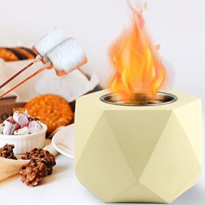 tabletop fire pit, concrete table top fire pits bowl, mini fireplace portable rubbing alcohol burner with extinguisher lids, roast marshmallow or make s’mores for indoor, outdoor, garden, balcony