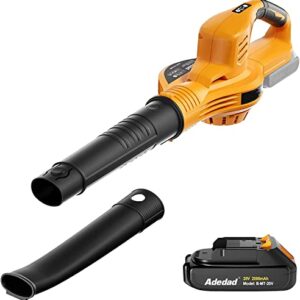 Adedad Cordless Leaf Blower with Battery and Charger 160 MPH Lightweight Blowers for Lawn Care Battery Powered Leaf Blower 2.0AH Battery - New Version More Powerful