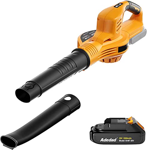 Adedad Cordless Leaf Blower with Battery and Charger 160 MPH Lightweight Blowers for Lawn Care Battery Powered Leaf Blower 2.0AH Battery - New Version More Powerful