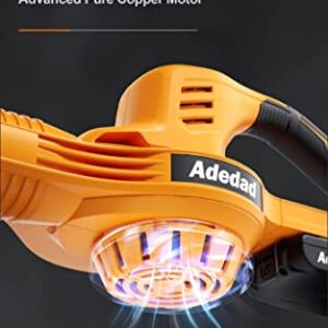 Adedad Cordless Leaf Blower with Battery and Charger 160 MPH Lightweight Blowers for Lawn Care Battery Powered Leaf Blower 2.0AH Battery - New Version More Powerful