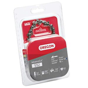 Oregon S52 AdvanceCut Chainsaw Chain for 14-Inch Bar -52 Drive Links – low-kickback chain fits Echo, Craftsman, Poulan and more