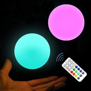 floating christmas led light with remote waterproof battery operated 16 colors 3-inch hot tub light with hook string lights for home/outdoor christmas party decorations pool garden yard tree 2 packs
