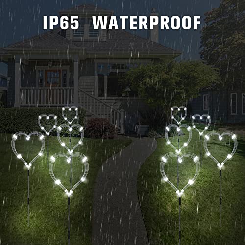 6 Pack Outdoor Solar Garden Lights, Solar Firework Lights,120 LED Waterproof Solar Lamps Decorative, Fireworks Lamp, 8 Modes Landscape Lights with Remote for Pathway Backyard Walkway Patio(Cool White)