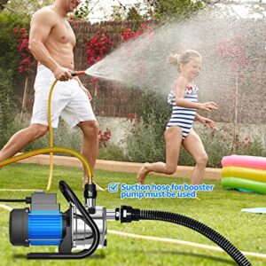 BOSEN Portable Shallow Well Pump - 1.6HP Steel Electronic Pressure Garden Pump, Power 1200W/1.6HPWater Transfer Draining Irrigation Pump for Home Lawn or Garden.