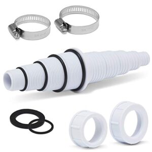 sealproof pool hose adapter, 30 configurations, compatible with most pumps, skimmers, and filters, white