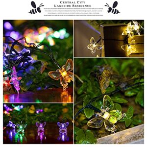 SNOMYRS Solar String Lights Outdoor 21 Ft 30 LED Solar Butterfly Lights with 8 Lighting Modes LED Butterfly Fairy Light for Garden Yard Lawn Patio Party Decor (Multicolor)