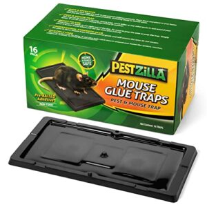 Pestzilla Baited Mouse Trap – Professional Strength Glue Rat Trap – 16 Glue Trays - Perfect for Household Pests & Mouse Traps Indoor and Around a Home