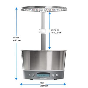 AeroGarden Harvest Elite 360 with Gourmet Herb Seed Pod Kit - Hydroponic Indoor Garden, Stainless Steel