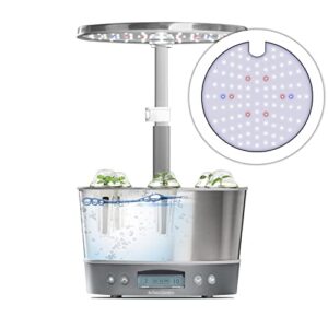 AeroGarden Harvest Elite 360 with Gourmet Herb Seed Pod Kit - Hydroponic Indoor Garden, Stainless Steel