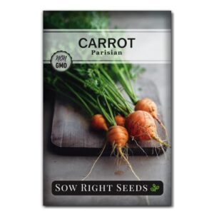 sow right seeds – parisian carrot seed for planting – gourmet round delicacy – non-gmo heirloom packet with instructions to plant a home vegetable garden – indoors or outdoors – great gardening gift
