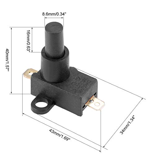 uxcell Anti Tilt Switch AC 250V 16A 16mm Push Button for Patio Garden Heaters Electric Fan