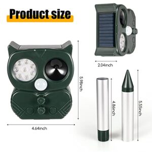 Ultrasonic Animal Repellent,Jahy2Tech Solar Animal Repeller with PIR Sensor Flashing Lights Alarm Sound for Garden,Yard,Attic-Scare Away Voles,Cats,Dogs,Mice,Rat,Rodents,Birds