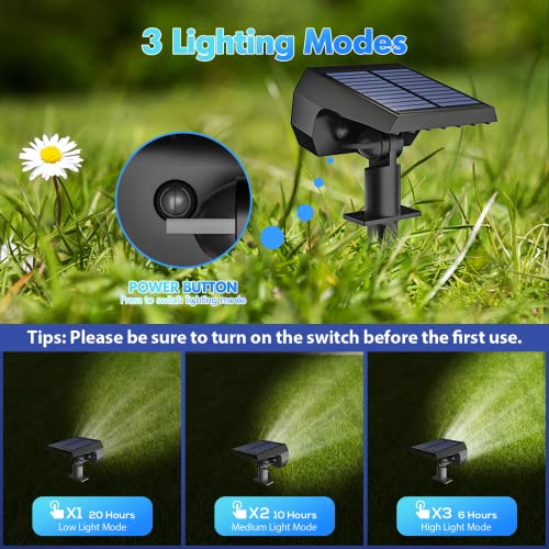 NYMPHY Solar Lights Outdoor Waterproof IP68, 56 LED 3 Lighting Modes Solar Powered Garden Yard Spot Lights for Outdoor Landscape Decoration- 4 Pack (Cool White)