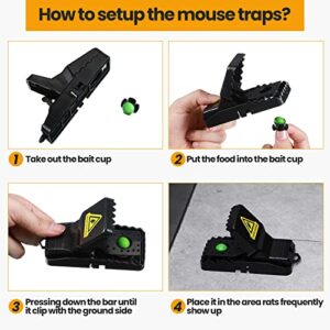 40 Pcs Mice Traps for House Indoor Mouse Traps Bulk Small Outdoor Rat Trap Safe Mousetrap Catcher Reusable Mousetrap Quick Effective Mouse Catcher for Home Family Pet Rodent, Easy Setup