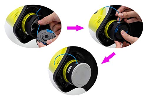 TOPEMAI AC14RL3A String Trimmer Replacement Spool Line 0.065” for Ryobi One+ 18V, 24V, and 40V Cordless Trimmers(8 Spools + 2 522994001 Caps)