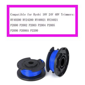 TOPEMAI AC14RL3A String Trimmer Replacement Spool Line 0.065” for Ryobi One+ 18V, 24V, and 40V Cordless Trimmers(8 Spools + 2 522994001 Caps)