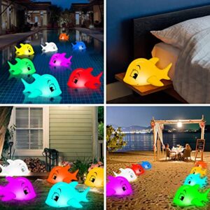 Floating Pool Lights,Inflatable Dolphins Swimming Pool Lights That Float,IP68 Waterproof Solar Powered Floating Lights Glow in The Dark,Outdoor Pool Floats Lights for Pond,Garden,Backyard,Lawn 2-Pack