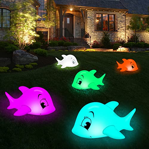Floating Pool Lights,Inflatable Dolphins Swimming Pool Lights That Float,IP68 Waterproof Solar Powered Floating Lights Glow in The Dark,Outdoor Pool Floats Lights for Pond,Garden,Backyard,Lawn 2-Pack