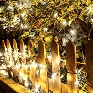 XTF2015 Led Christmas String Lights, 66ft 200 LED 8 Modes Low Voltage Mini Christmas Lights, Fairy Twinkle String Lights for Christmas, Eaves, Wedding, Garden, Outdoor, Indoor Decor(White)