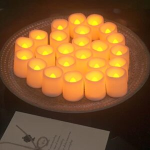 24 Pack Flameless Votive Candles LED Flickering Electric Fake Candle Battery Operated Tea Lights with Built-in Timer for Home Garden Wedding Party Wedding Table Halloween Christmas Decorations