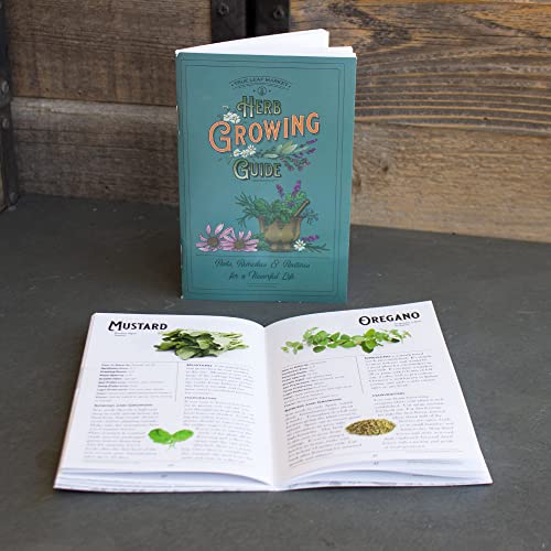 Culinary Herb Garden Starter Kit - Indoor Herb Garden Kit Complete w/ 10 Varieties of Non-GMO Heirloom Herb Seeds with Pellets and Greenhouse, Includes 64 Page Herb Growing Guide