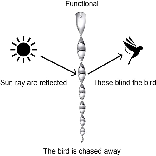 Hestya 15 Pack Bird Repellent Wind Twisting Reflective Scare Rods 12 Inch Effective and Attractive Hanging Bird Repellents (Multi-Color, 15 Pieces)