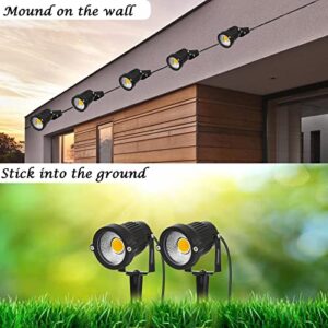 AHSELLUS Landscaping Lights Low Voltage Landscape Spotlights Garden Spot Lights Outdoor 5W 12V 24V Yard Lights Backyard Spot Lights Outdoor Pathway Lights (10 Pack)