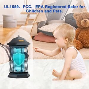 Amufer Bug Zapper Mosquito Zapper for Outdoor & Indoor,Upgraded 3 Mosquito Killing Technologies, 2 Safety Protection Technologies, Mosquito Killing Efficiency of 99.99%,Perfect for Home, Yard, Patio