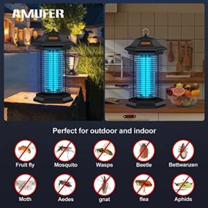 Amufer Bug Zapper Mosquito Zapper for Outdoor & Indoor,Upgraded 3 Mosquito Killing Technologies, 2 Safety Protection Technologies, Mosquito Killing Efficiency of 99.99%,Perfect for Home, Yard, Patio