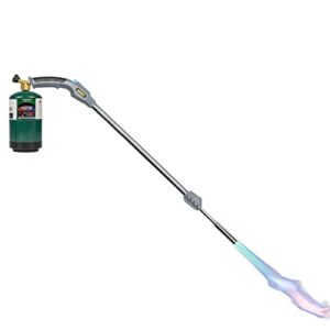 bluefire 38″ long propane weed torch 50k btu trigger start self ignition on handle heavy-duty portable weeds burning garden blowtorch snow melting roof road repairing campfire starter