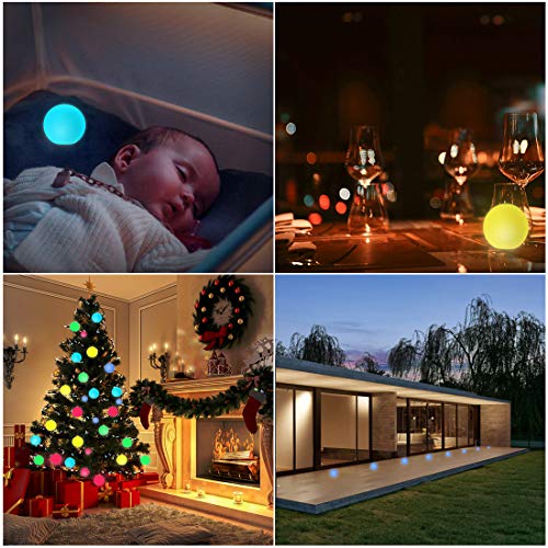 WHATOOK Floating Pool Lights 6pack 16 Color Changing Remote Led Ball Light IP68 Waterproof Bath Light,Replaceable Battery Hot Tub Glow Night Lights for Swimming Pool, Garden,Wedding Decor