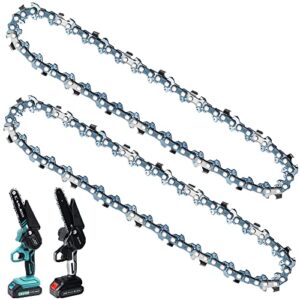 RLSOO Mini Chainsaw Chain Replacement 6 Inch for Cordless Electric Chainsaw Blade 6 Inch Handheld Chain Saw Pruning Shears for Tree Branches, Courtyard, Household and Garden (Only 2*Chains)