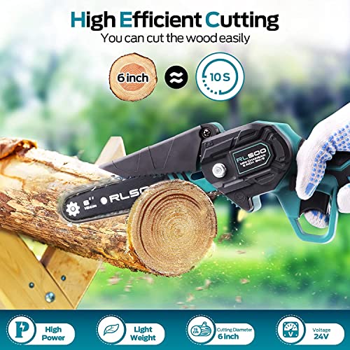 RLSOO Mini Chainsaw Chain Replacement 6 Inch for Cordless Electric Chainsaw Blade 6 Inch Handheld Chain Saw Pruning Shears for Tree Branches, Courtyard, Household and Garden (Only 2*Chains)