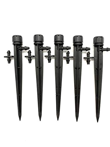 Goldenvalueable Drip Emitters 360 Degree Adjustable Water Flow Irrigation Drippers for Flower Beds, Vegetable Gardens, Herbs Gardens-50 PCS