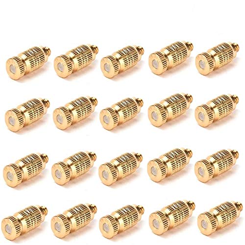 Warmshine 20 Pack 0.2mm Garden High Pressure Spray Misting Nozzle Atomizing Nozzle for Landscaping,air humidification, 0.008" Orifice (0.2mm), 3/16 UNC,Operation Pressure(20-80) kg