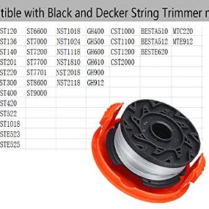 Trimmer Replacement Spool Cap - Replace RC-100-P, RC100P, 385022-03 - Compatible with Black and Decker - Weed Eater Cover - Weed Wacker Caps - Grass Trimmer Parts (6 Cap, 6 Spring) by BOOTOP