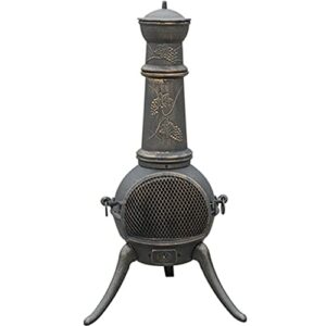 Garden Fire Pit Outdoor Cast Iron Mantelpiece Retro Charcoal Stove European Style Backyard Heating Oven Patio Vertical Fireplace