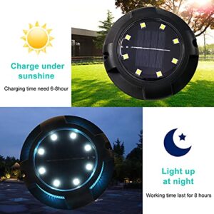 ENASAT Solar Ground Lights | Pathway Lights Outdoor Garden | Decorative RGB LED Disk Powered Waterproof In-ground for Deck Stair Step Lawn Patio Driveway Walkway Yard Decoration(4 Pack)