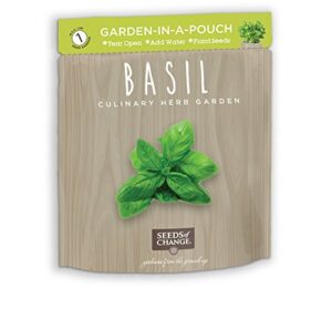 seeds of change 220-08150 certified organic basil garden pouch, green
