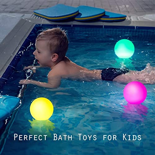 Floating Pool Lights Rechargeable: 6Pack Pool Led Ball Lights with Remote, IP68 Waterproof, 3in Color Changing Glow Orb Night Lights, Bathtub Pond Accessories, Party Garden, Yard, Christmas Decoration