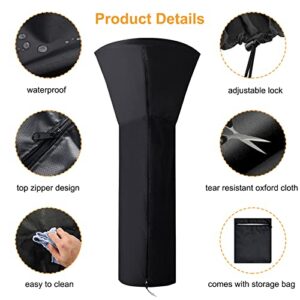 Naiveroo Patio Heater Covers, 420D Waterproof Outdoor Heater Cover with Storage Bag, 89'' H x 35" D x 19" B , Zipper Top Design