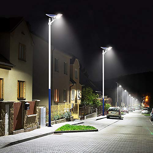 WERISE 500W Solar Street Lights Outdoor, Dusk to Dawn Solar Led Outdoor Light with Remote Control, 6500K Daylight White Security Led Flood Light for Yard, Garden, Street, Playground