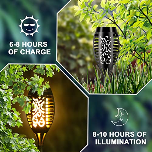 SHEDALED Solar Lights Outdoor 12 Pack, Solar Torch Light with Flickering Flame, Waterproof Outdoor Lighting Solar Powered Pathway Lights, Decoration Lighting for Garden Yard Patio, Auto On/Off