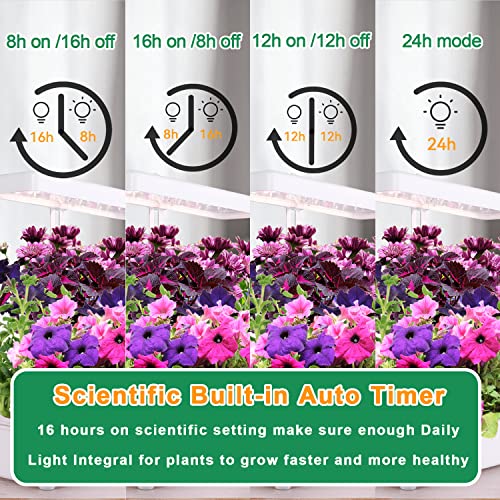 J&C Indoor Garden, Herb Kitchen Garden with 20W LED Grow Light, Height Adjustable, Smart Timer Plant Light (Advanced Version, White)