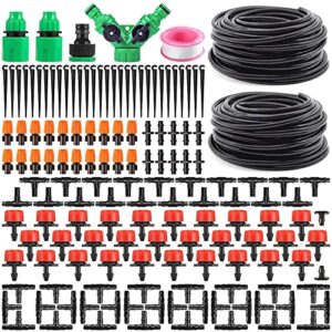 garden automatic drip irrigation set,30m adjustable micro diy irrigation kit plant water saving system,heavy duty tube watering kit for patio lawn garden greenhouse flower bed