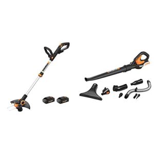 worx wg163 gt 3.0 20v powershare 12″ cordless string trimmer & edger (battery & charger included) and wg545.9 20v work air lithium multi-purpose blower/sweeper/cleaner tool only