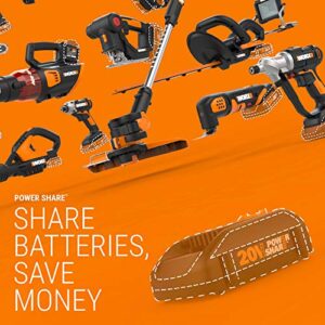 Worx WG163 GT 3.0 20V PowerShare 12" Cordless String Trimmer & Edger (Battery & Charger Included) and WG545.9 20V Work Air Lithium Multi-Purpose Blower/Sweeper/Cleaner Tool ONLY